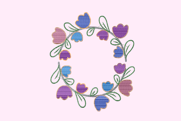 Blue Orchid Flower Wreath