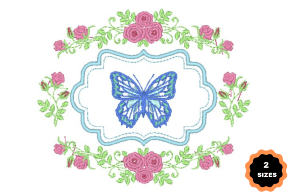 Butterfly and Flowers Embroidery
