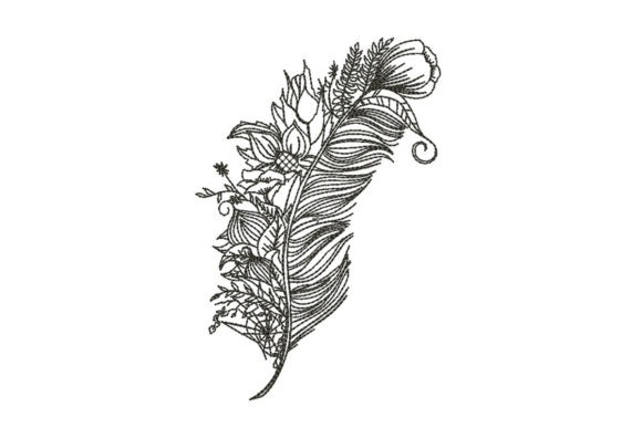 Feather: A Delicate Embroidery Design