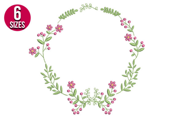 Floral Frame Embroidery Design