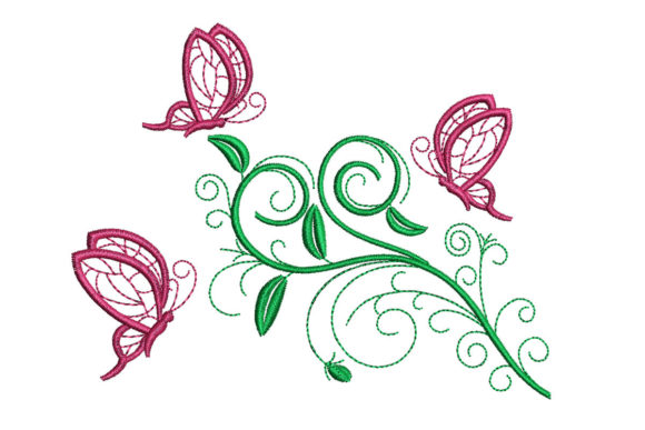 Flower and Butterflies Embroidery