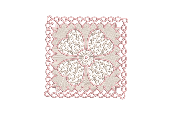 Flower with Pink Border