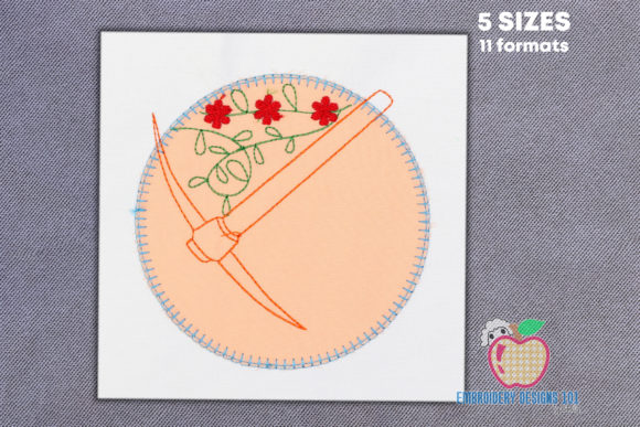Pick Axe Made in a Circular: A Unique Embroidery Design for Personalized Gifts