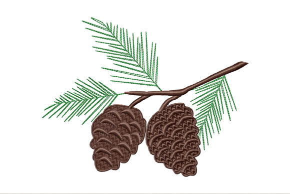 Pine Cone Embroidery Design