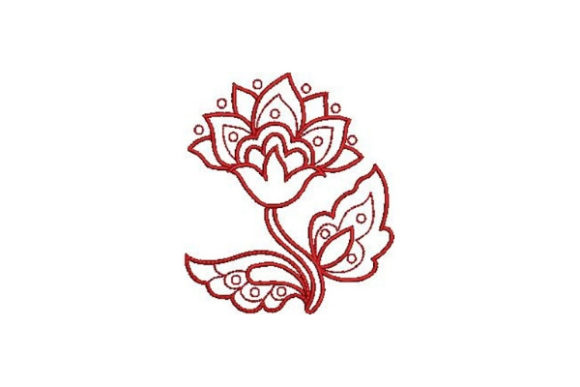 Redwork Flower Design: A Versatile Seasonal Embroidery File